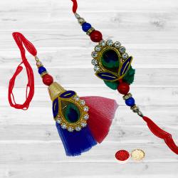 Designer Bhaiya Bhabhi Rakhi Set with Happiness Designer Bhaiya Bhabhi Rakhi Set with Happiness