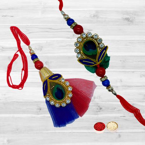 Designer Bhaiya Bhabhi Rakhi Set with Happiness Designer Bhaiya Bhabhi Rakhi Set with Happiness
