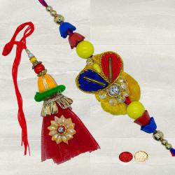 Outstanding Stone Studded Bhaiya Bhabhi Rakhi Set Outstanding Stone Studded Bhaiya Bhabhi Rakhi Set