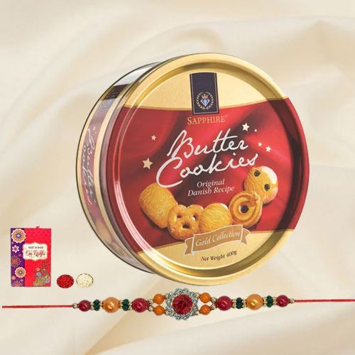 Danish Butter Cookies with Kids Rakhi and Roli Tilak Chawal Danish Butter Cookies with Kids Rakhi and Roli Tilak Chawal