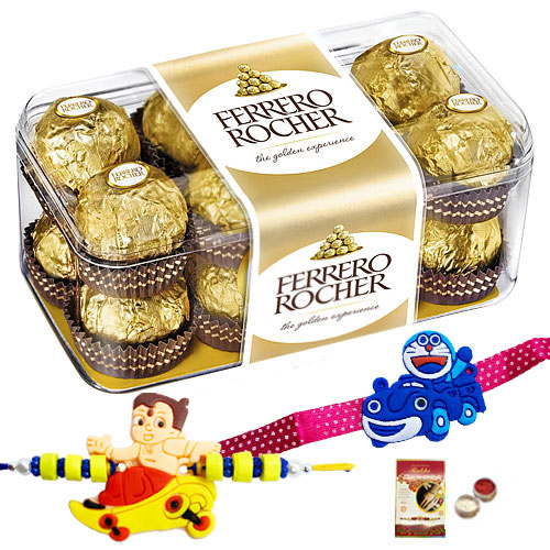 Free 2 Rakhi, Roli Tilak and Chawal with Delicious Ferrero Rocher Free 2 Rakhi, Roli Tilak and Chawal with Delicious Ferrero Rocher