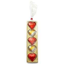 Golden Heart Shaped Pack of Assorted Homemade Chocolates Golden Heart Shaped Pack of Assorted Homemade Chocolates