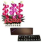 Long Lasting Orchids Arrangement Combined with Homemade Get Well Soon Chocolates Long Lasting Orchids Arrangement Combined with Homemade Get Well Soon Chocolates