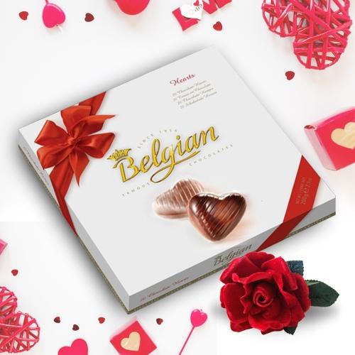 Ecstatic Belgian Chocolates with a velvet Rose an Exotic Feel Ecstatic Belgian Chocolates with a velvet Rose an Exotic Feel