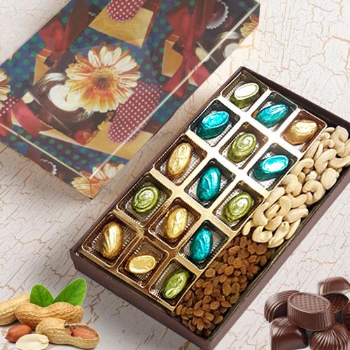 Appetizing Assorted Homemade Chocolates with Assorted Dry Fruits Appetizing Assorted Homemade Chocolates with Assorted Dry Fruits