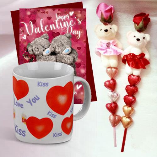 Cute Teddy with Heart Shape Handmade Chocolates in a stick Cute Teddy with Heart Shape Handmade Chocolates in a stick
