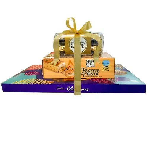 Luxurious 3 Step Tower of Chocolate N Dry Fruit Cake Luxurious 3 Step Tower of Chocolate N Dry Fruit Cake