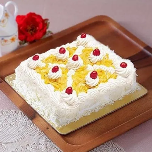 Tasty Eggless Pineapple cake