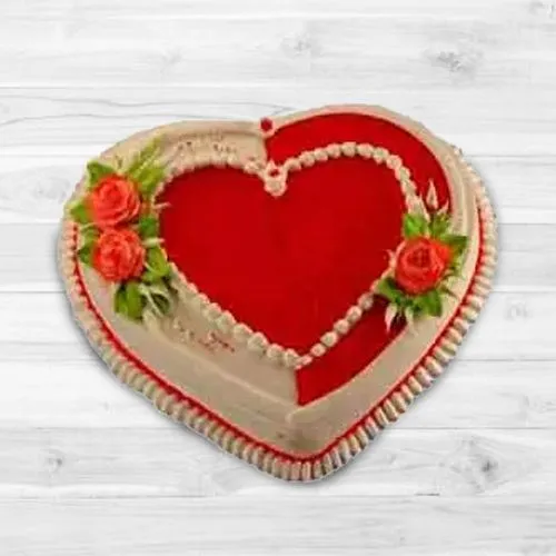 Special Pineapple Cream Cake in Heart Shape