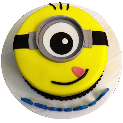 Online Gift 1 eyed Minions Fondent Cake for Kids Online Gift 1 eyed Minions Fondent Cake for Kids