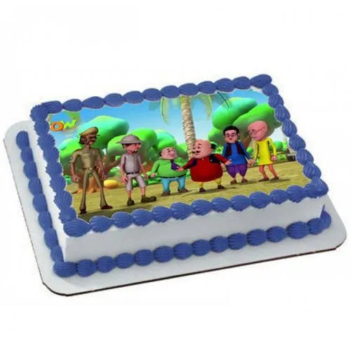 Online Motu Patlu Photo Cake for Kids