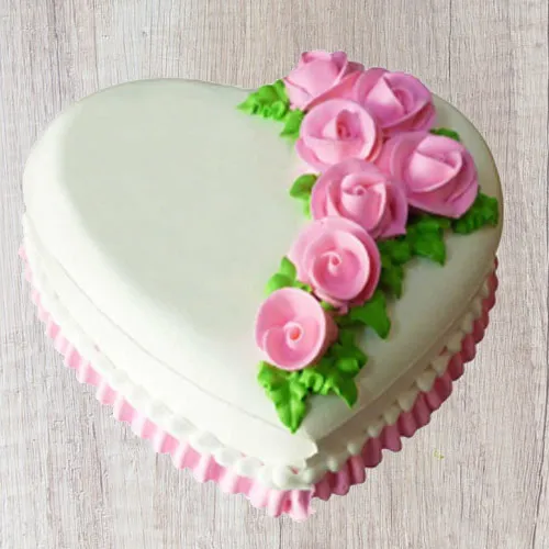 Enticing Heart Shaped Vanilla Cake for Valentines