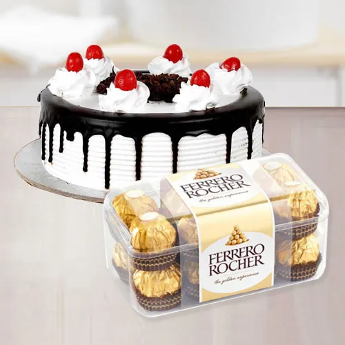 Yummy Black Forest Cake with Ferrero Rocher