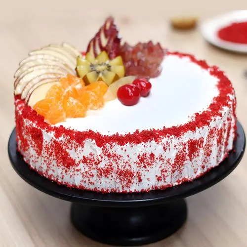 Yummy Red Velvety n Fruity Delight Cake