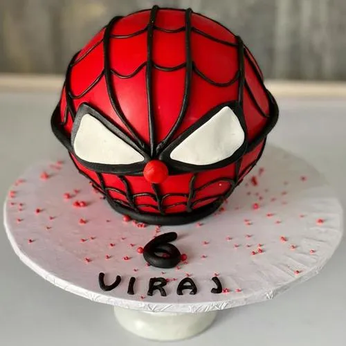 Remarkable Spider Man Round Piata Cake