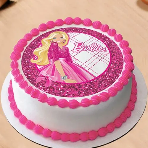 Satisfying Barbie Photo Cake for Birthday