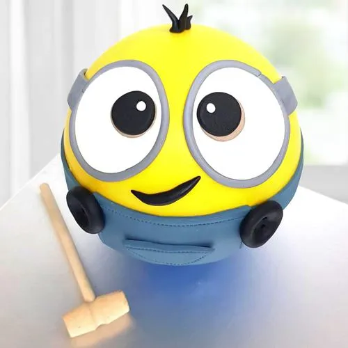 Rich Minion Pinata Cake with Hammer for Children