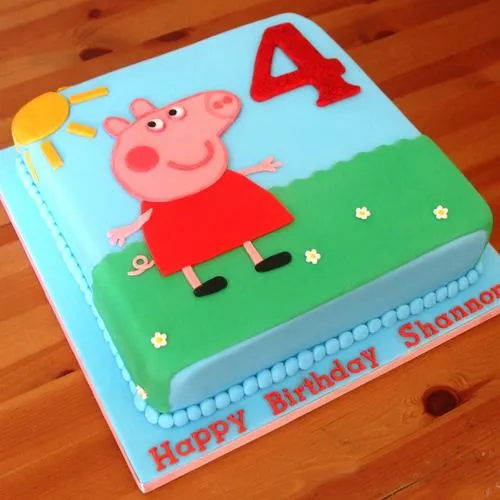 Luscious Egg-less Peppa Pig Cake for Little One