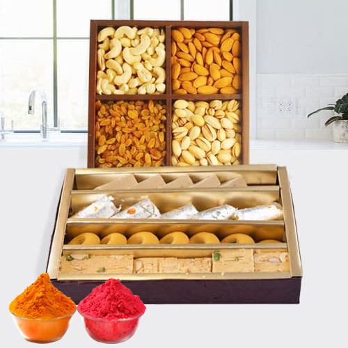 Assorted Dry Fruits with Assorted Sweets Assorted Dry Fruits with Assorted Sweets