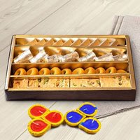 Assorted Sweets from Haldiram with wax Diya Assorted Sweets from Haldiram with wax Diya