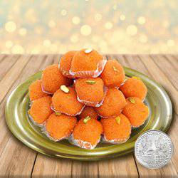 Haldirams Ladoo N Gold Plated Thali , Free Coin Haldirams Ladoo N Gold Plated Thali , Free Coin