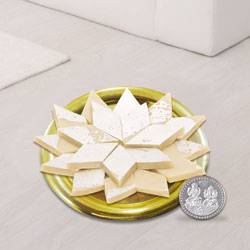 Haldirams Kaju Katli N Gold Plated Thali , Free Coin Haldirams Kaju Katli N Gold Plated Thali , Free Coin
