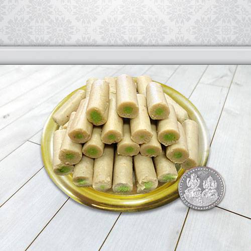 Haldirams Kaju Roll N Gold Plated Thali , Free Coin Haldirams Kaju Roll N Gold Plated Thali , Free Coin