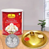 Rosgulla N Gold Plated Thali , Free Coin Rosgulla N Gold Plated Thali , Free Coin