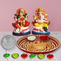 Laxmi Pooja Complete Hamper with free silver plated coin for Diwali Laxmi Pooja Complete Hamper with free silver plated coin for Diwali