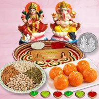 Laxmi Pooja Complete Hamper with Dry Fruits and Ladoo for Diwali Laxmi Pooja Complete Hamper with Dry Fruits and Ladoo for Diwali