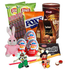 Comforting Snacks Hamper with 2 Kids Rakhi and Roli Tilak Chawal Comforting Snacks Hamper with 2 Kids Rakhi and Roli Tilak Chawal