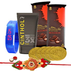 Charming Gifts for Him Hamper with Free Rakhi and Roli Tilak Chawal Charming Gifts for Him Hamper with Free Rakhi and Roli Tilak Chawal
