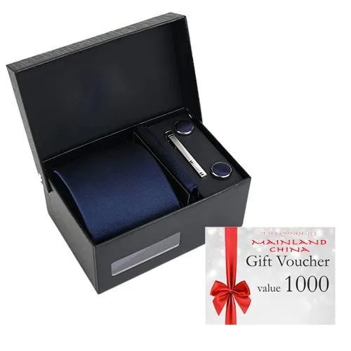 Fantastic Gift Pack of Mainland China Gift Voucher worth Rs.1000 and Tie Tiepin Set