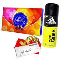 Beautiful Gift Pack of Cadbury Celebration, Adidas Deo and Pantaloons Voucher Beautiful Gift Pack of Cadbury Celebration, Adidas Deo and Pantaloons Voucher