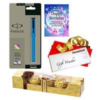 Exciting Gift of Pantaloons Voucher, Birthday Card, Parker Pen and Ferrero Rocher Exciting Gift of Pantaloons Voucher, Birthday Card, Parker Pen and Ferrero Rocher