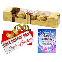 Chocolaty Treat of Ferrero Rocher, Birthday Card and CCD Gift Voucher Chocolaty Treat of Ferrero Rocher, Birthday Card and CCD Gift Voucher