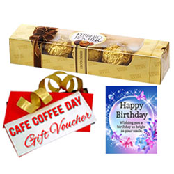 Chocolaty Treat of Ferrero Rocher, Birthday Card and CCD Gift Voucher Chocolaty Treat of Ferrero Rocher, Birthday Card and CCD Gift Voucher