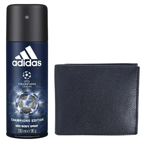 Sending Addidas Deo Spray and Longhorns Leather Wallet