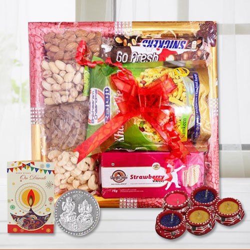 Perfect Delight Diwali Hamper with Diyas N Lots Perfect Delight Diwali Hamper with Diyas N Lots