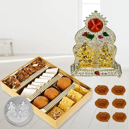 Special Diwali Gifts and Sweets Box from Haldiram/Bhikaram Coin n Free Diya