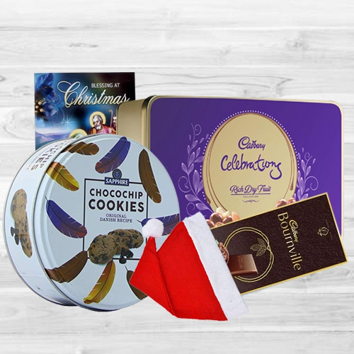 Delightful XMas Chocos N Cookies Gift Combo