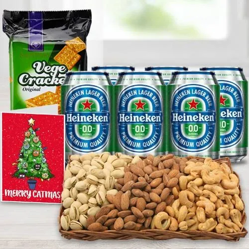 Amusing Non Alcoholic Beer n Nut Gift Basket