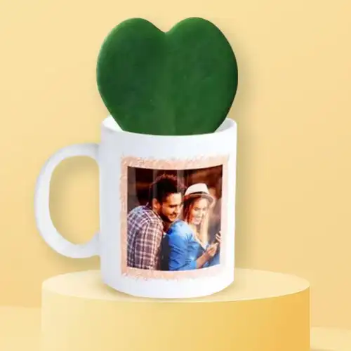 Mesmerizing Hoya Heart Plant in Personalized Coffee Mug