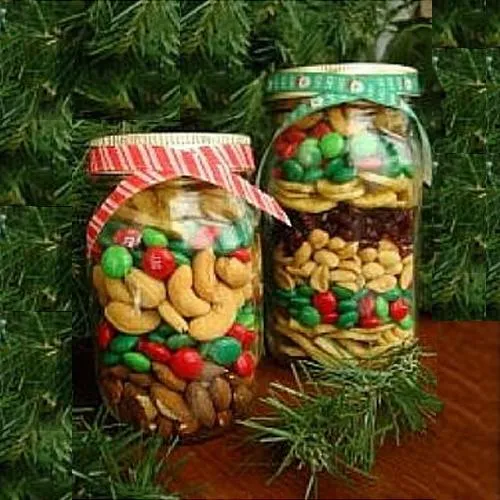 Awesome Gift Jar Set of Trail Mix n Candies on Christmas