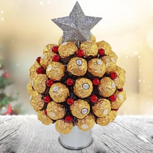 Luscious Xmas Bouquet Full of Ferrero Rocher