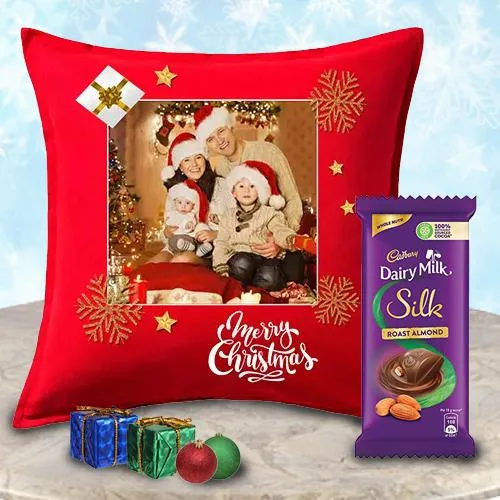 X-mas Greetings Personalized Fur Cushion with Cadbury Chocolate X-mas Greetings Personalized Fur Cushion with Cadbury Chocolate
