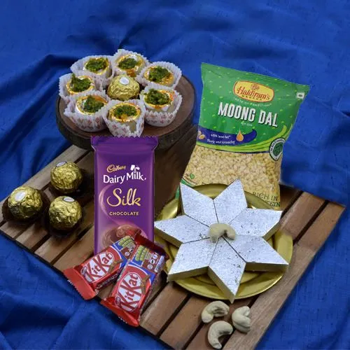 Appealing Haldirams Sweets n Snacks with Assorted Chocolates