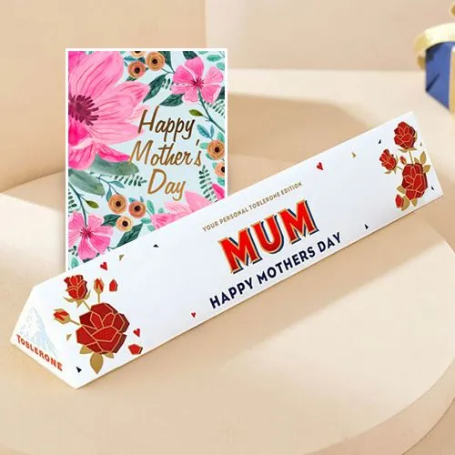 Yummy Personalized Toblerone Chocolate Bar with Moms Day Card