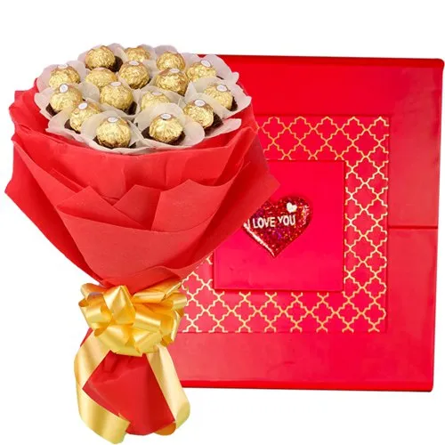 Special Arrangement of Ferrero Rocher with Tissue N Bow