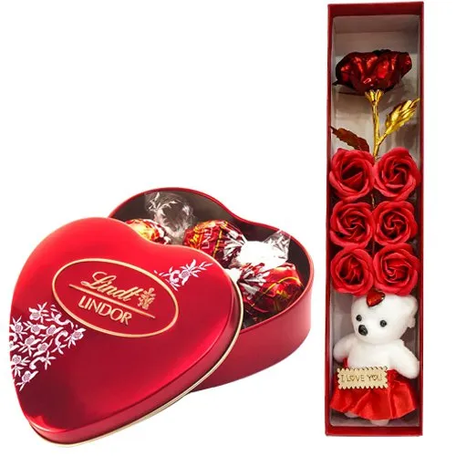 Stunning Romantic N Chocolaty Gift Box for Her